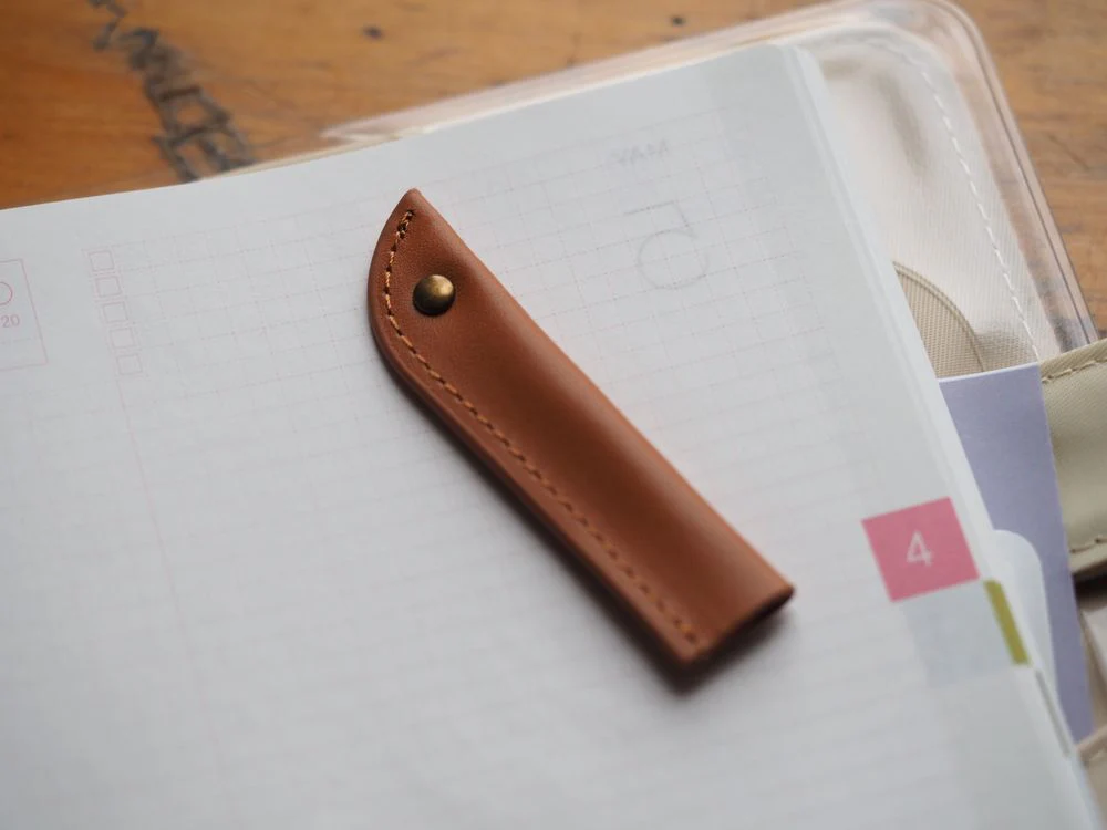 Leather Pencil Cap - Camel