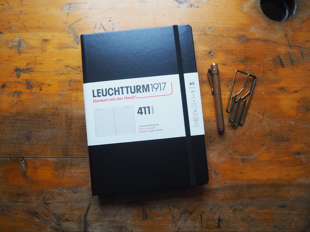 Leuchtturm Hardcover 411 Notebook - A5 - Black (Lined)
