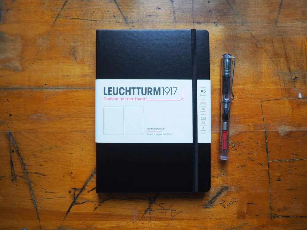 Leuchtturm Hardcover Notebook - A5 - Black (Plain)