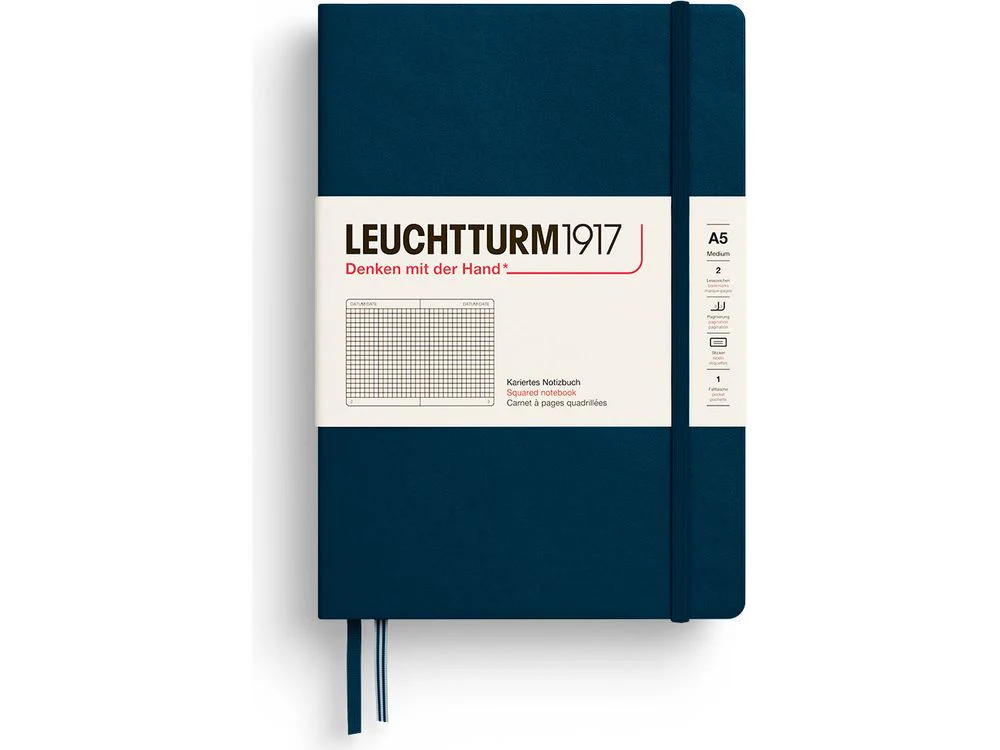 Leuchtturm Hardcover Notebook - A5 - Deep Sea (Squared)