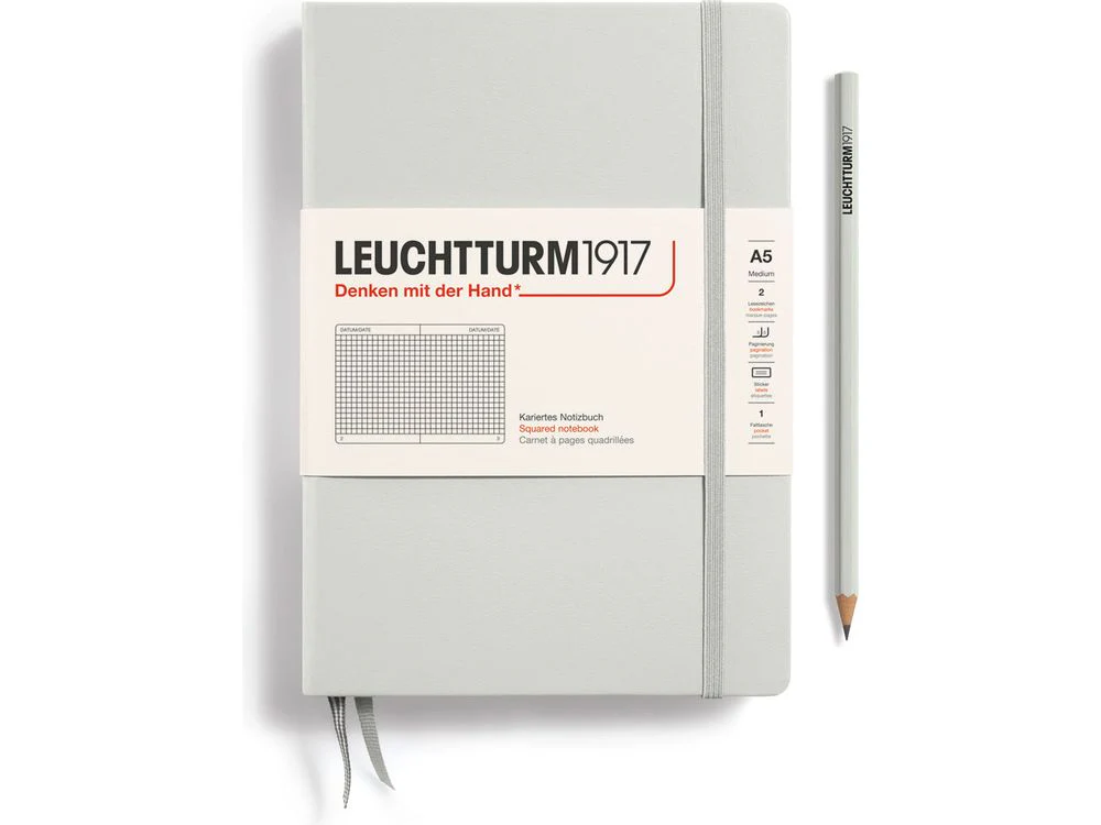 Leuchtturm Hardcover Notebook - A5 - Light Grey (Squared)
