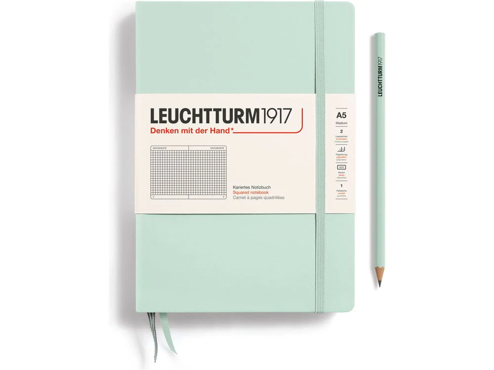 Leuchtturm Hardcover Notebook - A5 - Mint Green (Squared)