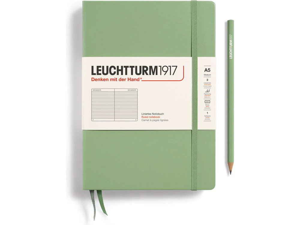 Leuchtturm Hardcover Notebook - A5 - Sage (Lined)