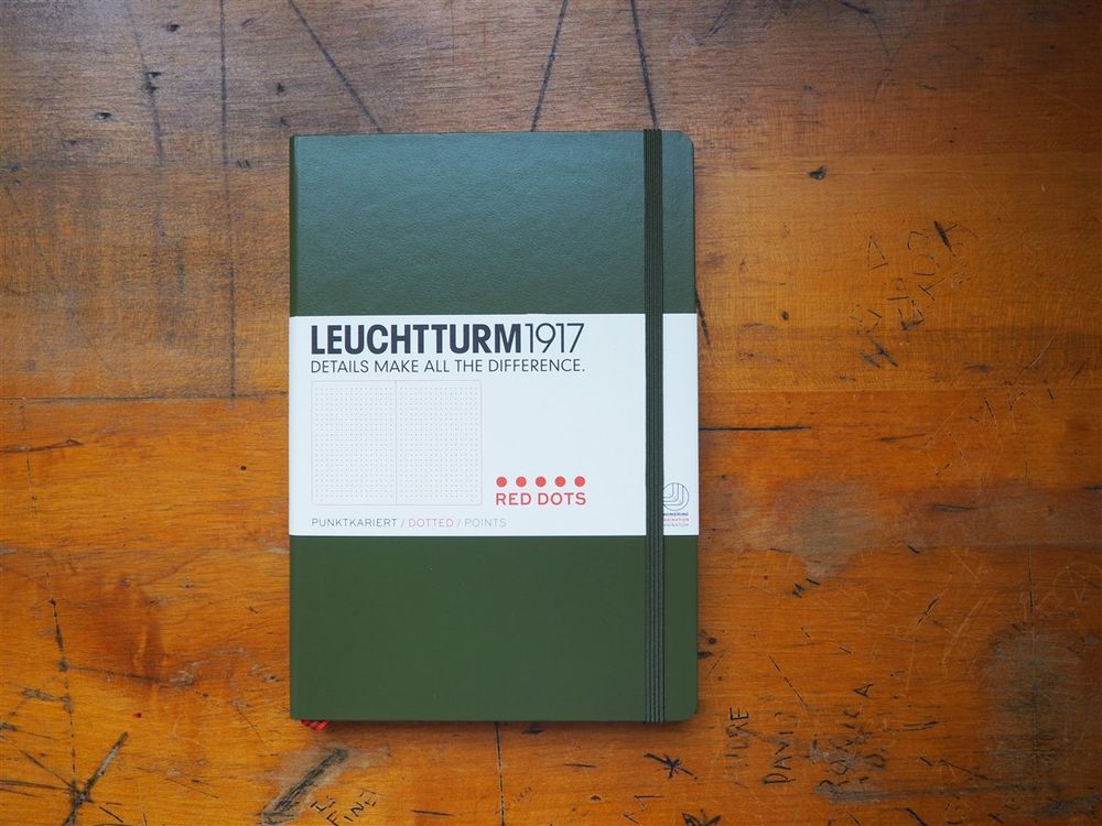 Leuchtturm Hardcover Notebook - A5 - Special Edition - Army Green (Red Dotted)