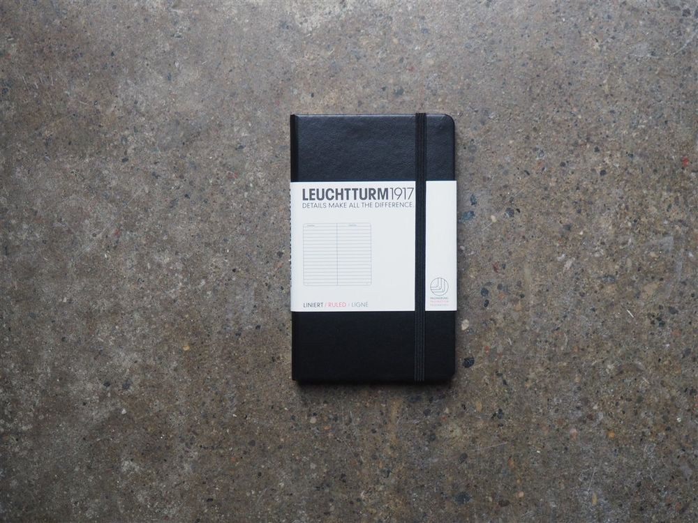 Leuchtturm Hardcover Pocket Notebook - A6 - Black (Lined)