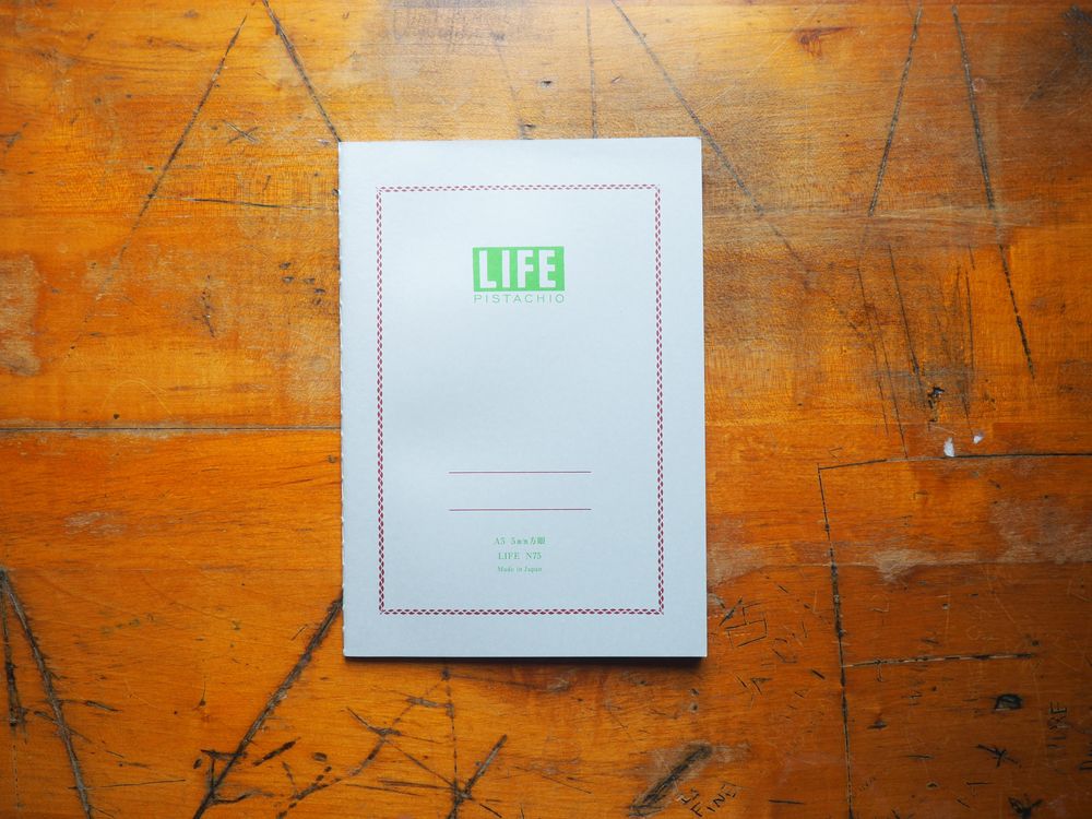Life Japanese Stationery Pistachio Notebook A5 - Grid