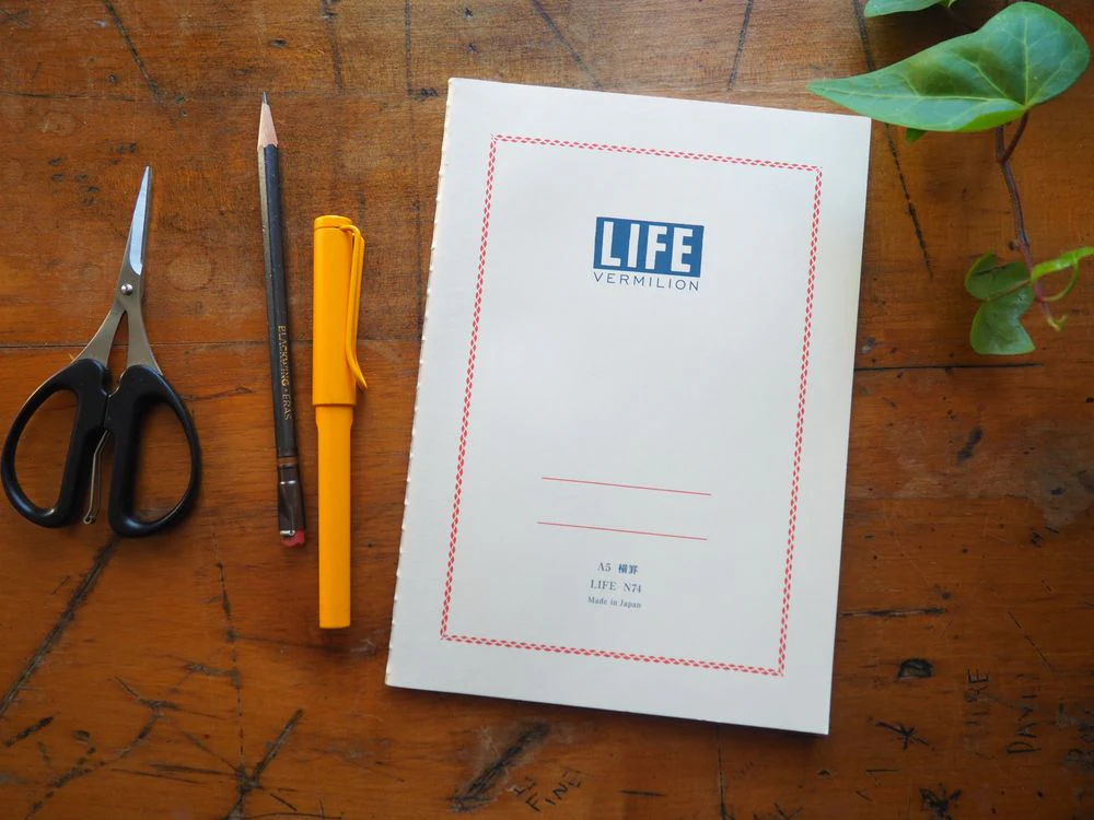 Life Japanese Stationery Vermilion Notebook A5 - Ruled