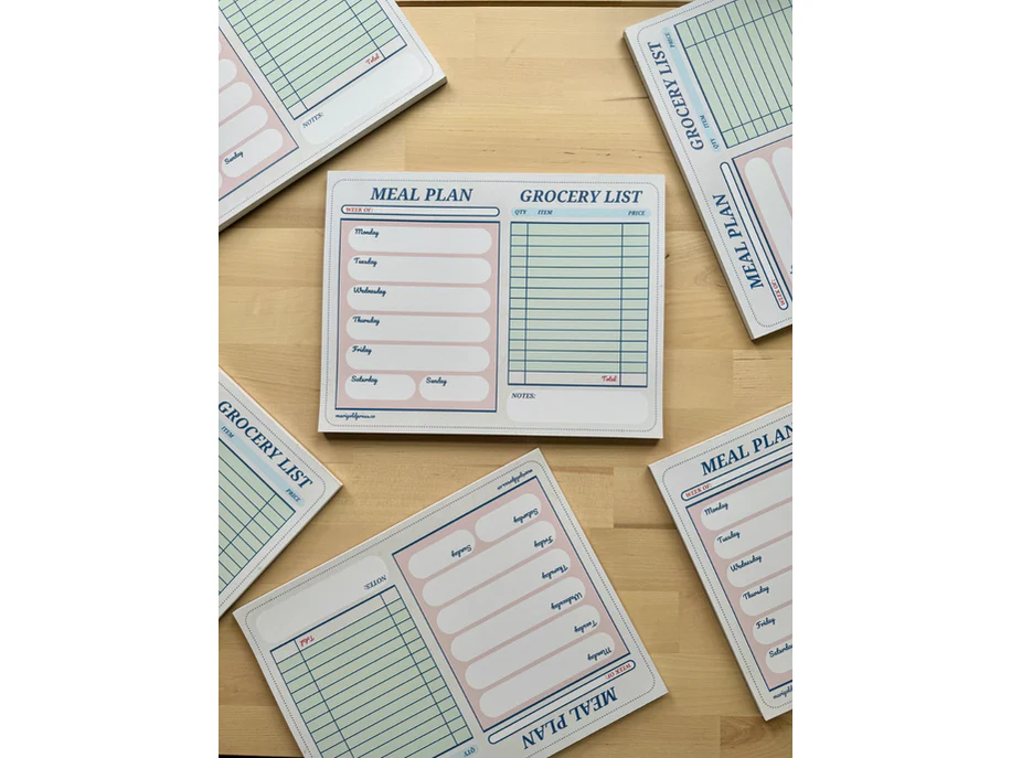 Marigold Press - Notepad - Retro Diner Check Style Meal Planner & Grocery List - Image 2