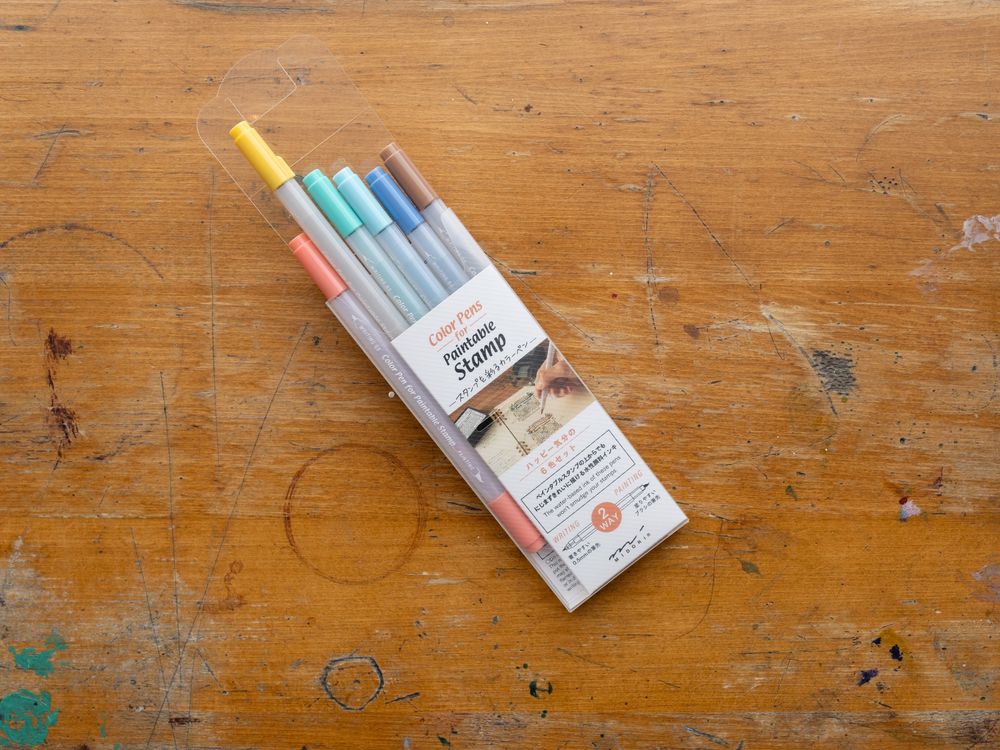 Midori Color Pens for Paintable Stamps - 6 Pieces - Happiness - Image 2