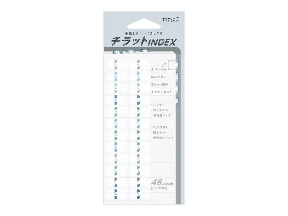 Midori - Index Label - Chiratto Numbers Blue (S)
