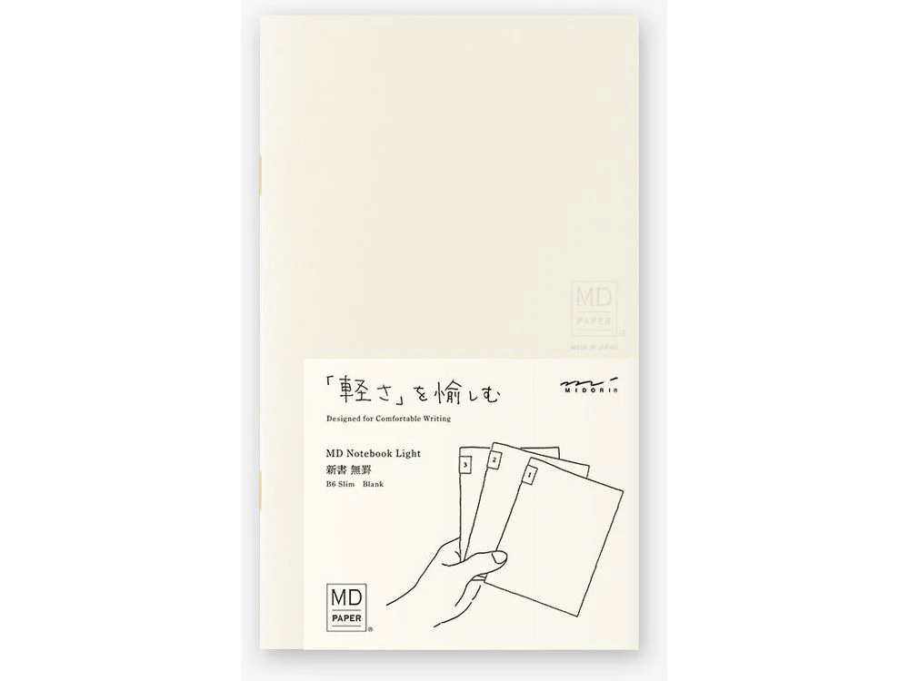 Midori MD Notebook Light B6 Slim - Blank (3pcs pack)