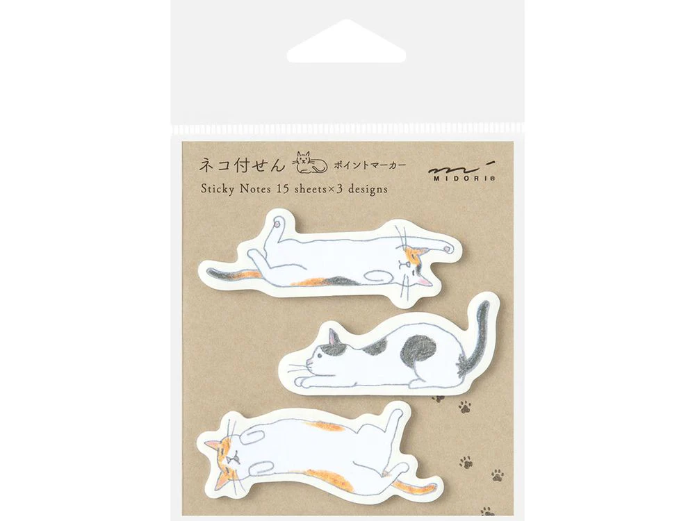Midori Sticky Notes - Cat Stretching Out