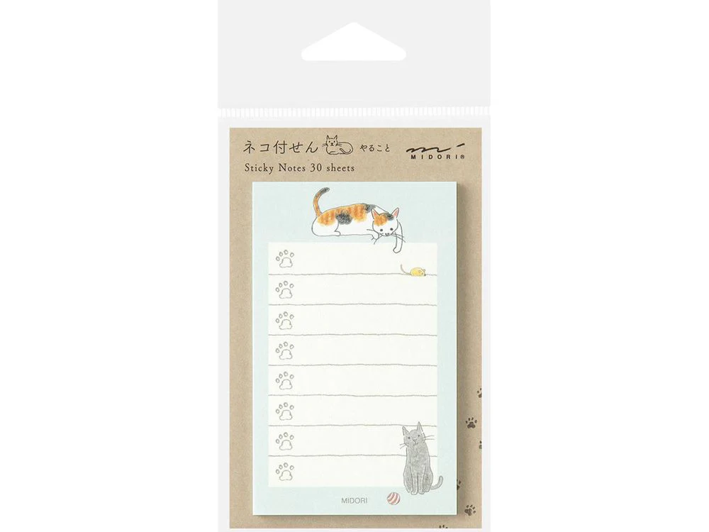 Midori Sticky Notes - To Do Cat Green
