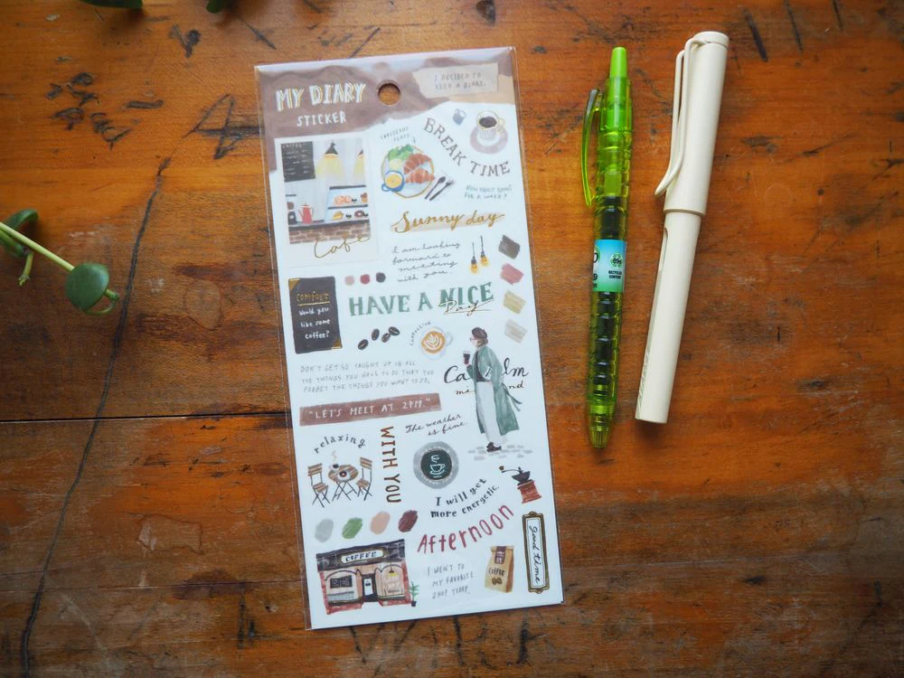 Mindwave - Sticker Sheet - My Diary Sticker - Cafe (81327)