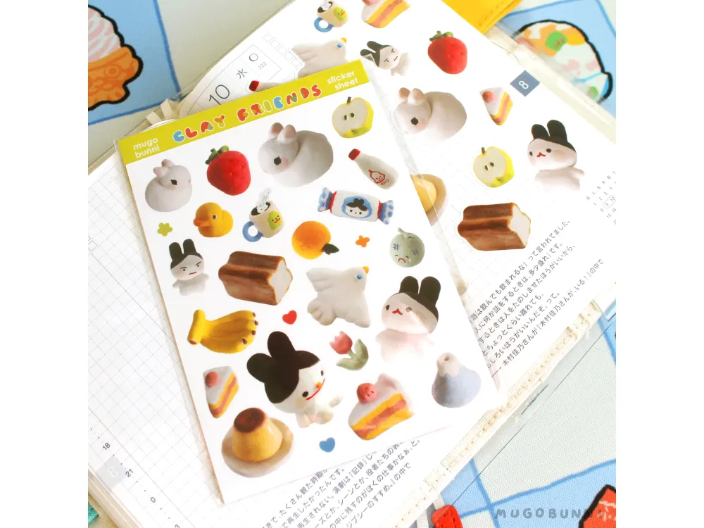 Mugobunni - Sticker Sheet - Clay Friends