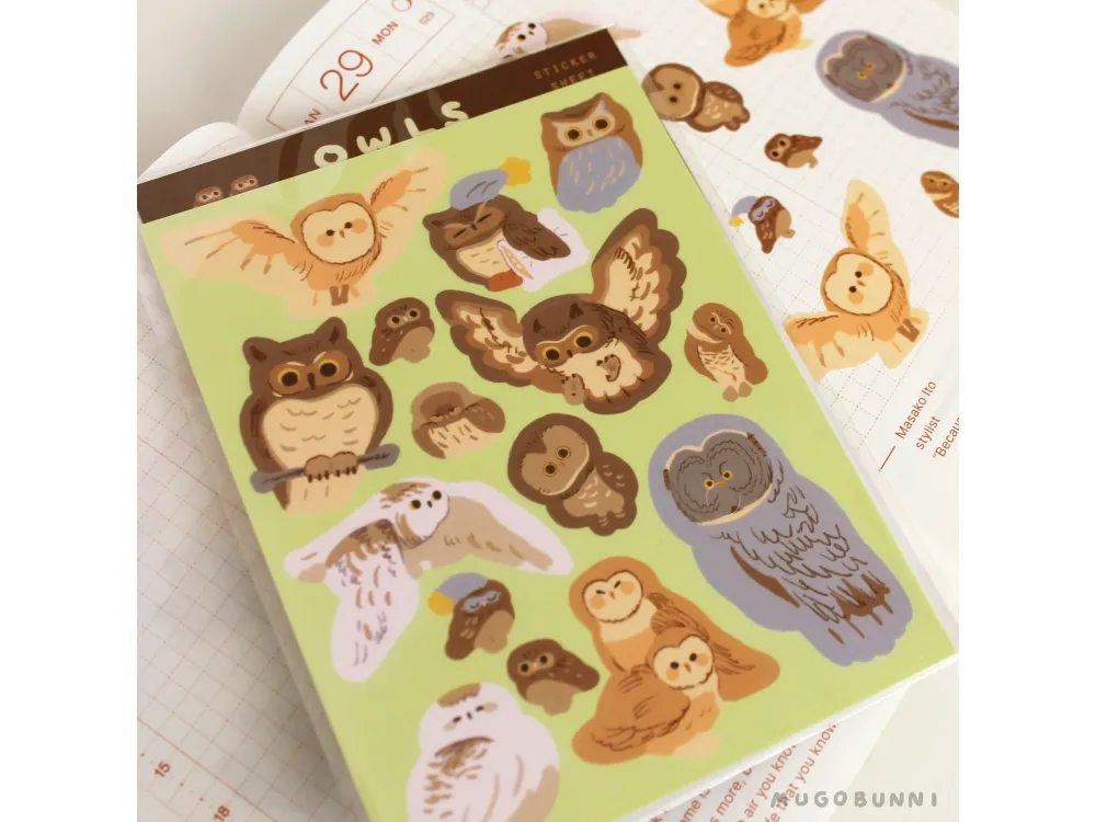 Mugobunni - Sticker Sheet - Owl