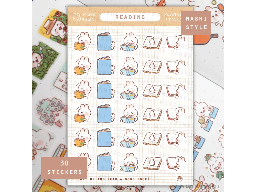 Mugobunni - Sticker Sheet - Reading Planner