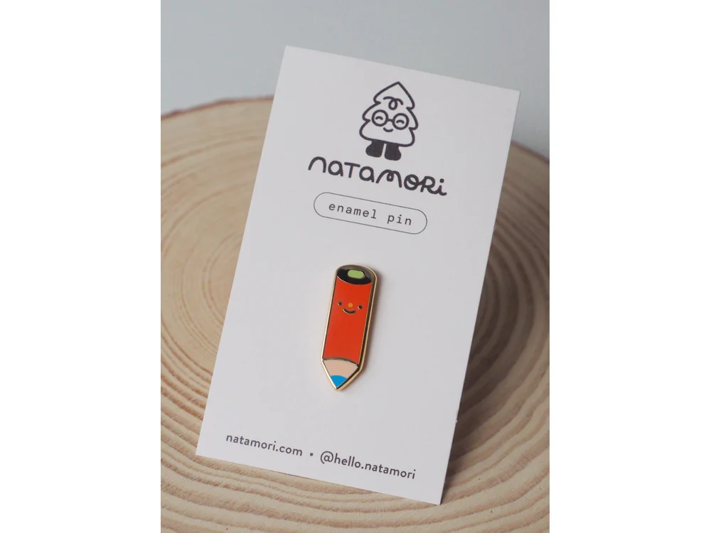 natamori - Enamel Pin - Red Pencil