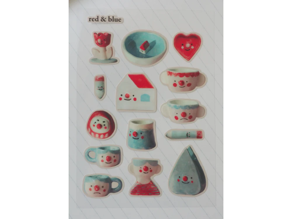 natamori - Sticker Sheet - Red & Blue