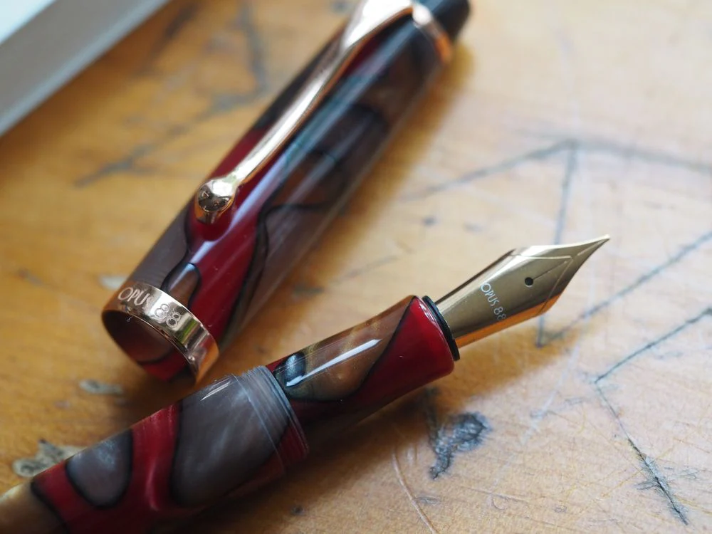 Opus 88 Harmony Fountain Pen - Red/Grey - Image 3
