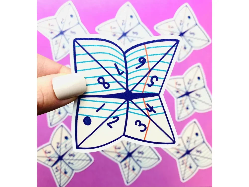 Otto's Grotto - Vinyl Sticker - 90s Paper Fortune Teller