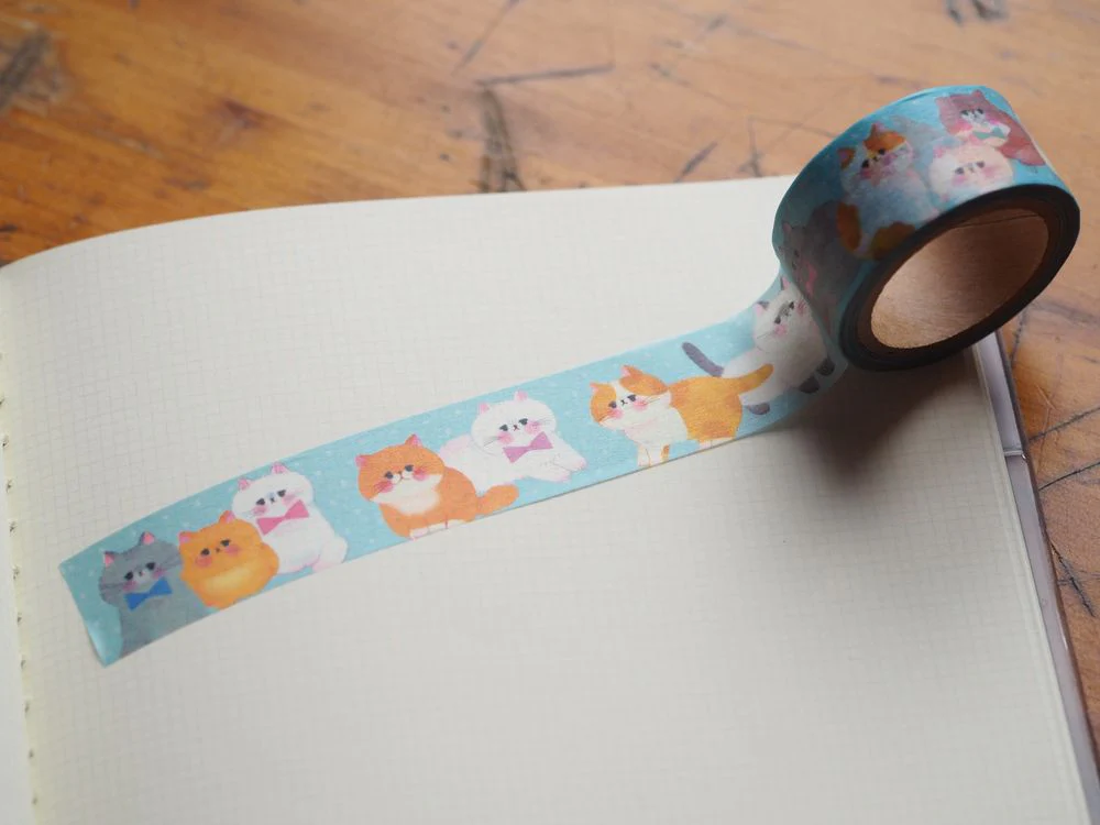 Papier Platz - Washi Tape - Cutie Cat Blue (37-878)