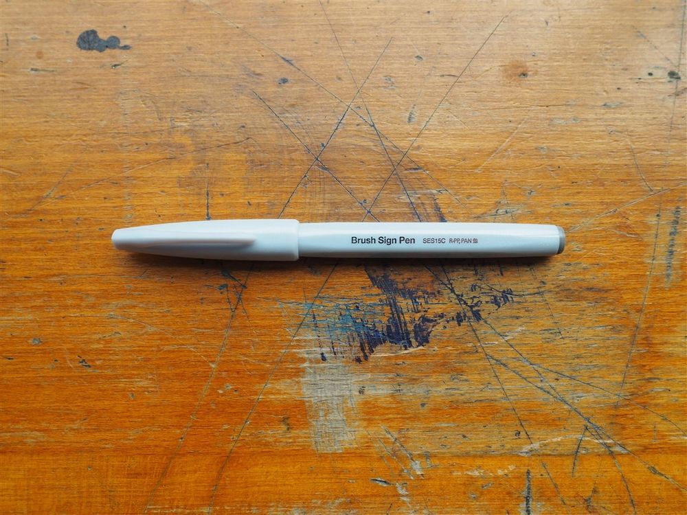 Pentel Brush Sign Pen - Light Grey