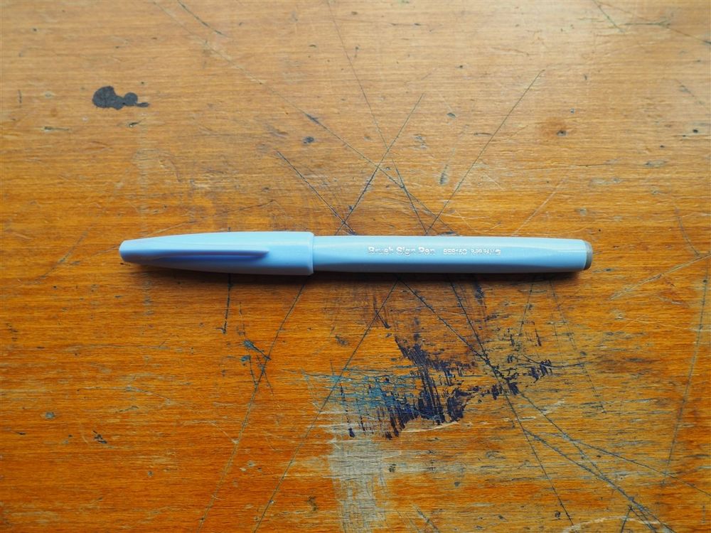 Pentel Brush Sign Pen - Pale Blue