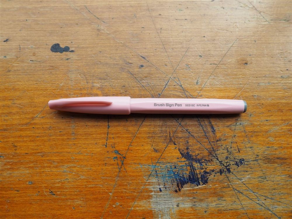 Pentel Brush Sign Pen - Pale Pink