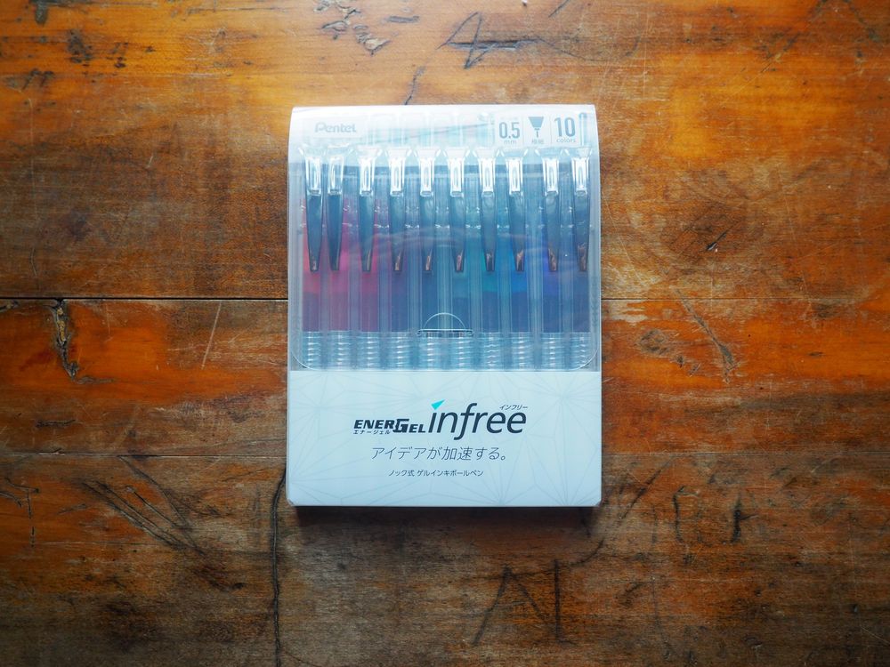 Pentel Energel infree Gel Pen - 0.5mm - Set of 10