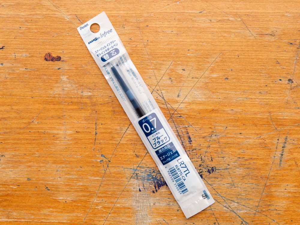 Pentel Energel infree Gel Refill - 0.7mm - Blue-Black
