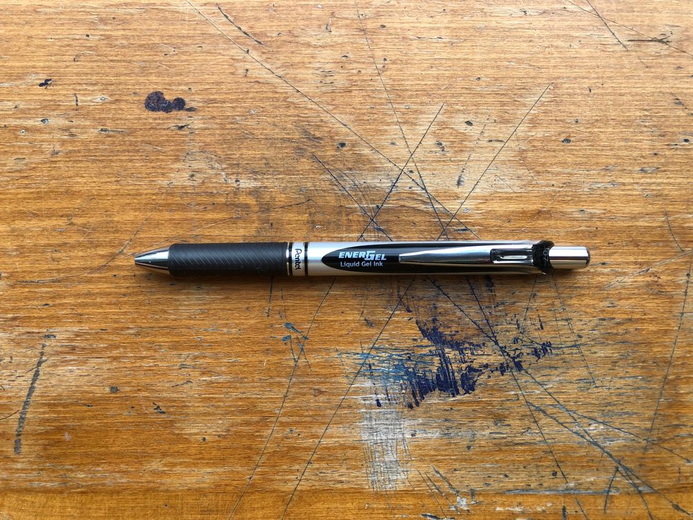 Pentel Energel Retractable Gel Roller Pen - 0.7mm - Black