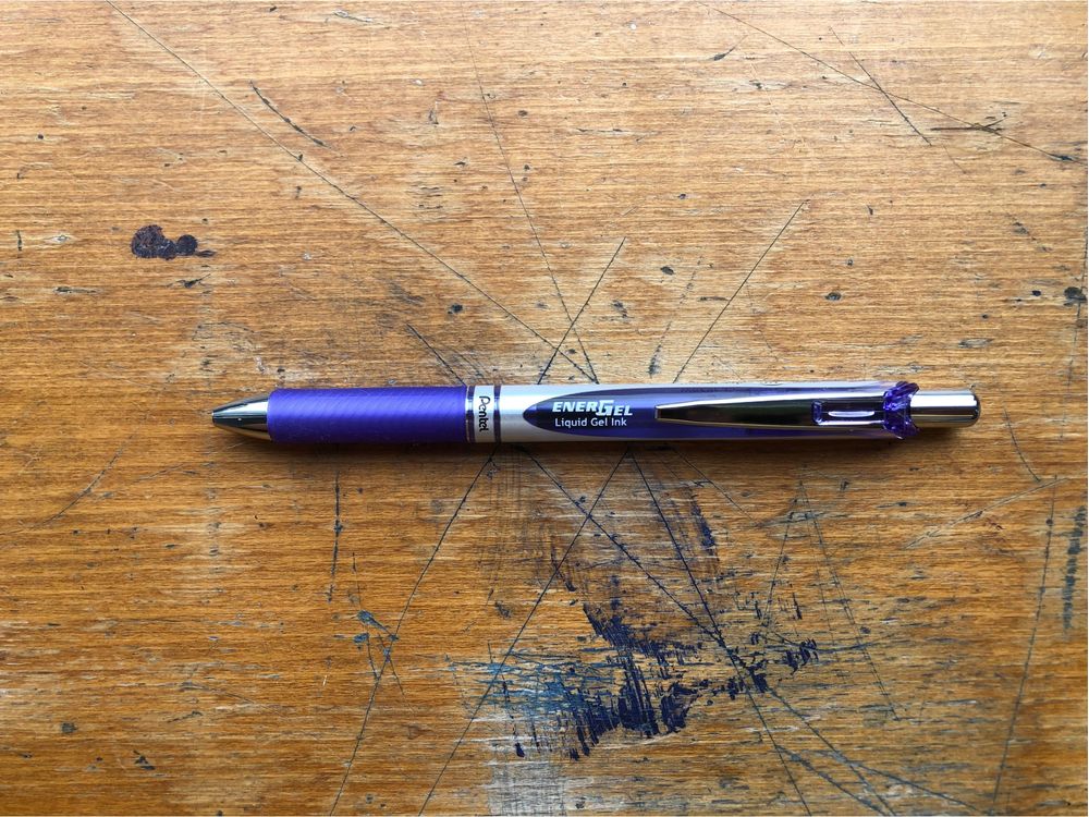 Pentel Energel Retractable Gel Roller Pen - 0.7mm - Magenta