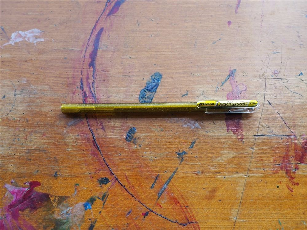 Pentel Hybrid Dual Metallic Gel Pen - Gold