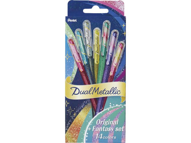 Pentel Hybrid Dual Metallic Gel Pen Set - Fantasy Set (14 Colours)