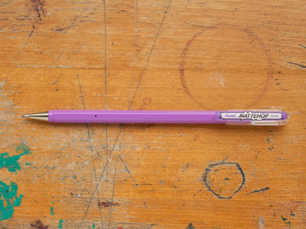 Pentel Mattehop Gel Pen - 1.0mm - Light Violet - Image 2