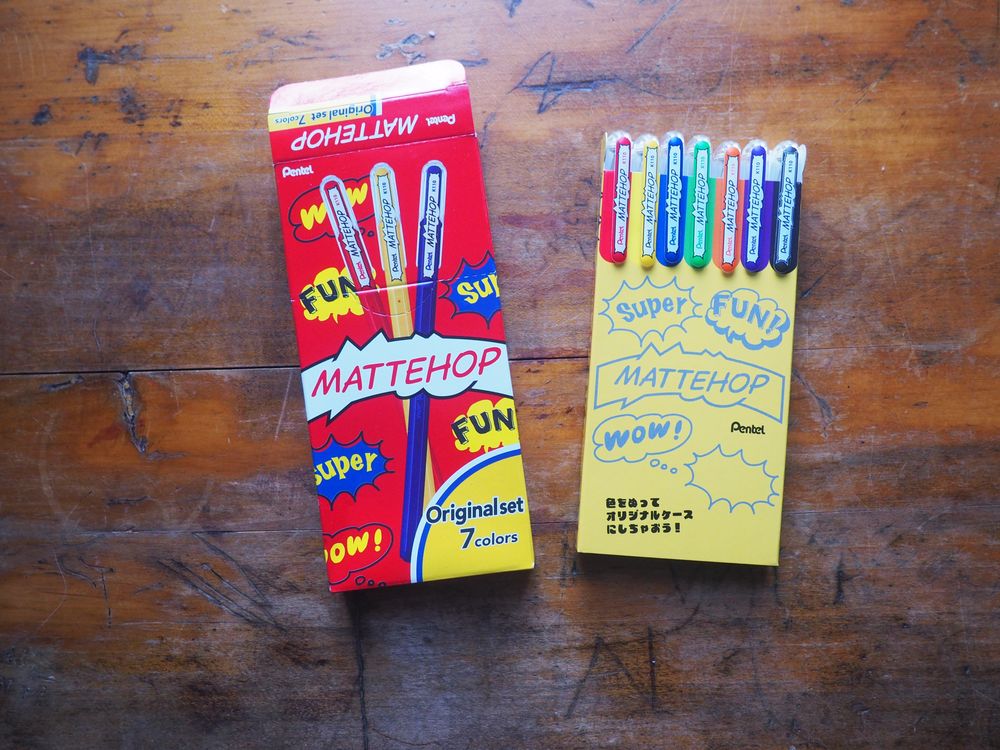 Pentel Mattehop Gel Pen - 1.0mm - Set of 7 - A