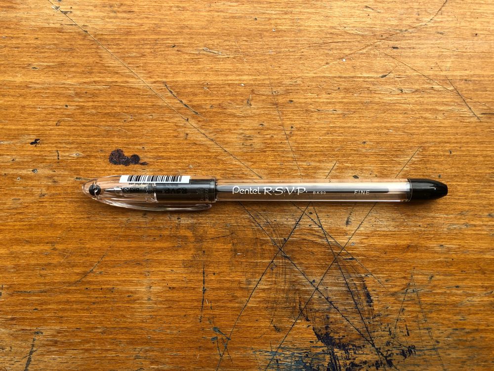Pentel R.S.V.P. Ballpoint (Capped) - 0.7mm - Black