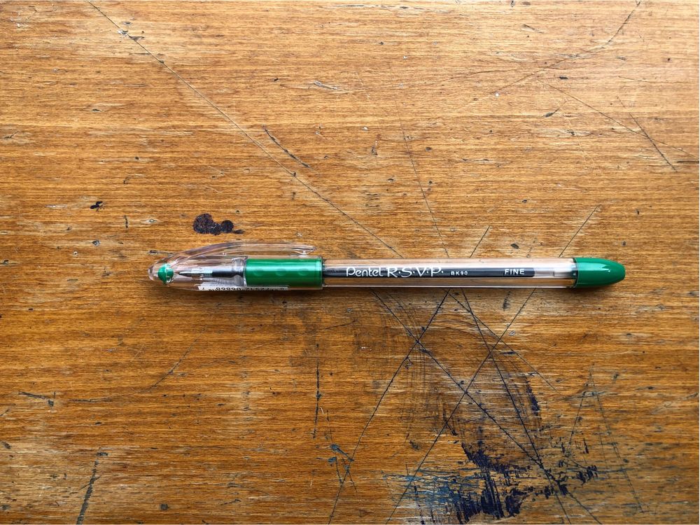 Pentel R.S.V.P. Ballpoint (Capped) - 0.7mm - Green