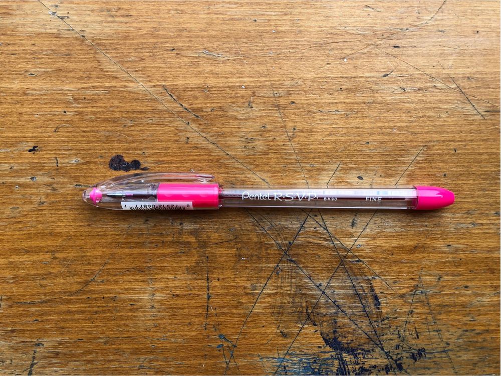 Pentel R.S.V.P. Ballpoint (Capped) - 0.7mm - Pink