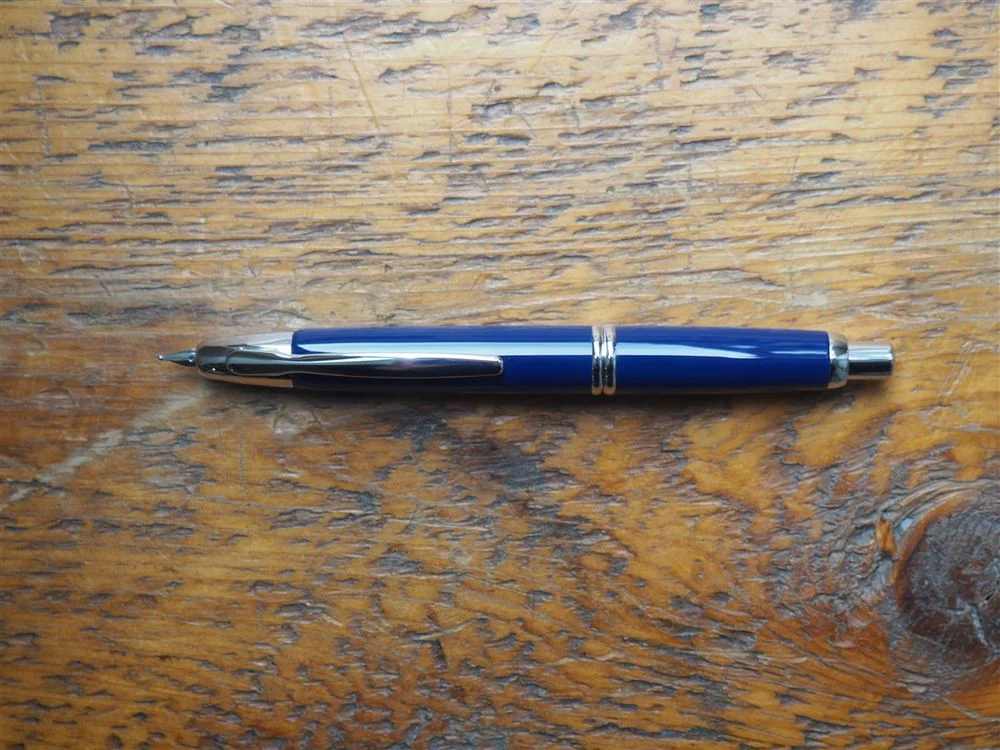 Pilot Vanishing Point Fountain Pen - Blue with Rhodium Trim