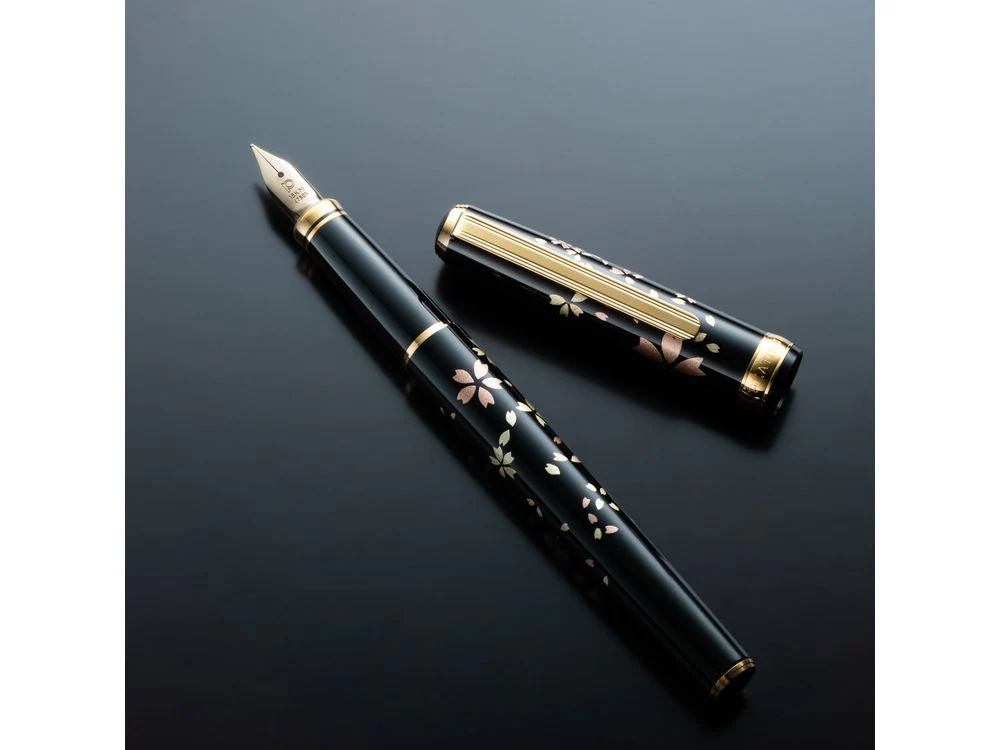 Platinum Vicoh Kanazawa Maki-E - Swirling Petals of Cherry Blossom