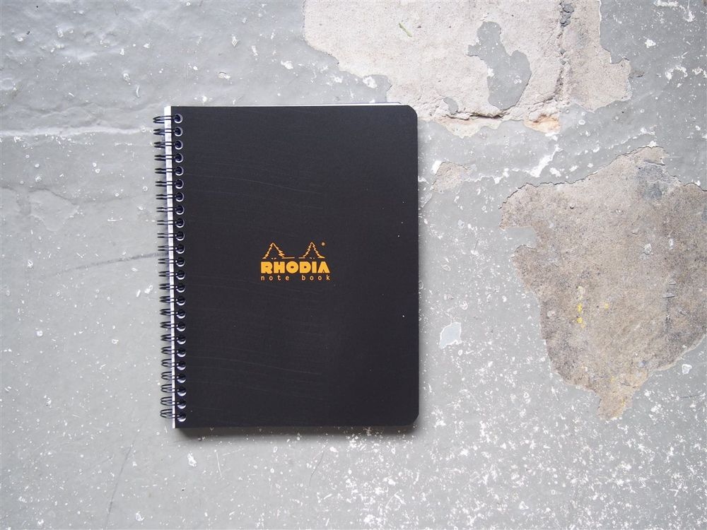 Rhodia - Classic Spiral Bound Notebook - 16x21cm - Black (Lined)
