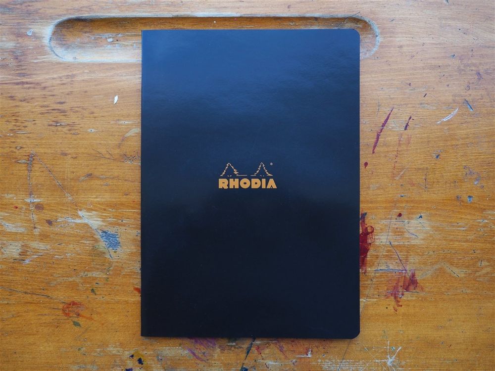 Rhodia - Side-Stapled Notebook - A4 - Black (Graph)