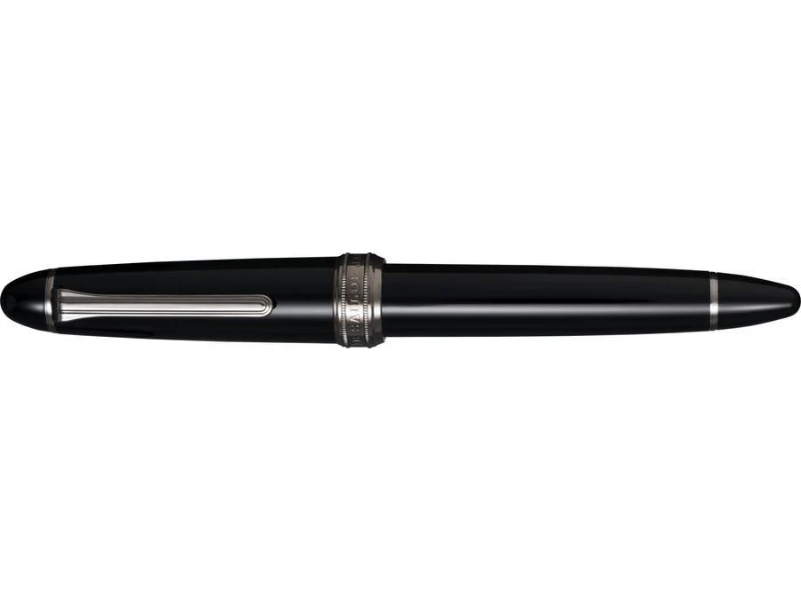 Sailor Bespoke 1911L Black Fountain Pen - Naginata Togi - Black Trim