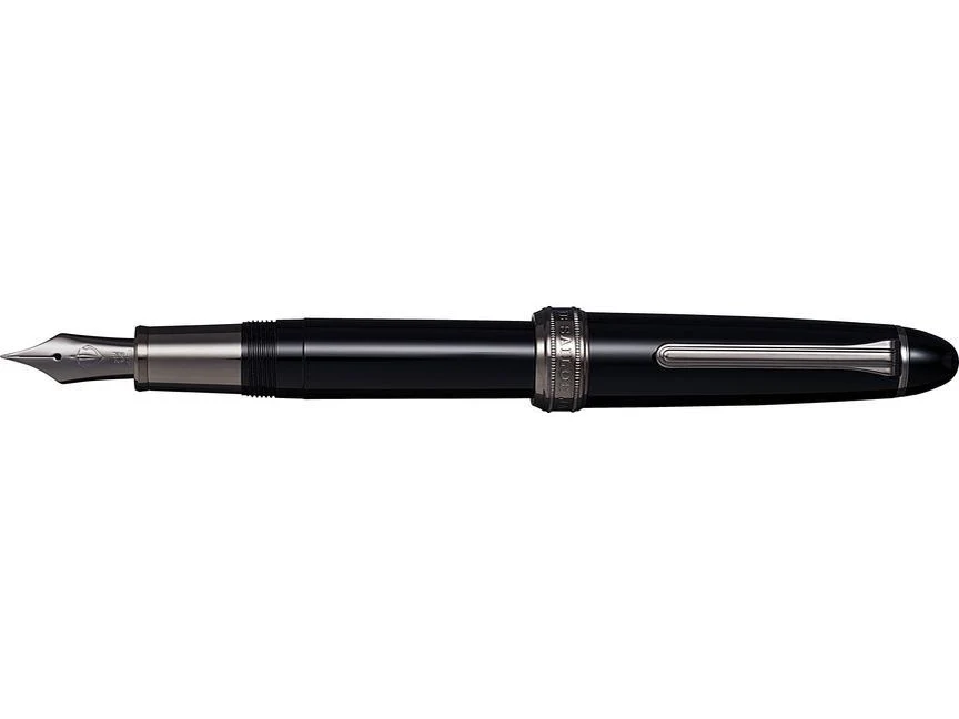 Sailor Bespoke 1911L Black Fountain Pen - Naginata Togi - Black Trim - Image 2