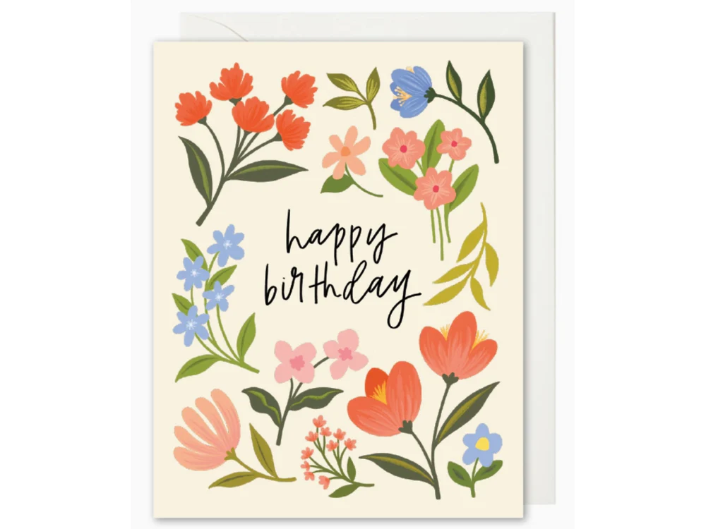 Selah Paper - Happy Birthday Wildflowers Illustrated Florals Card