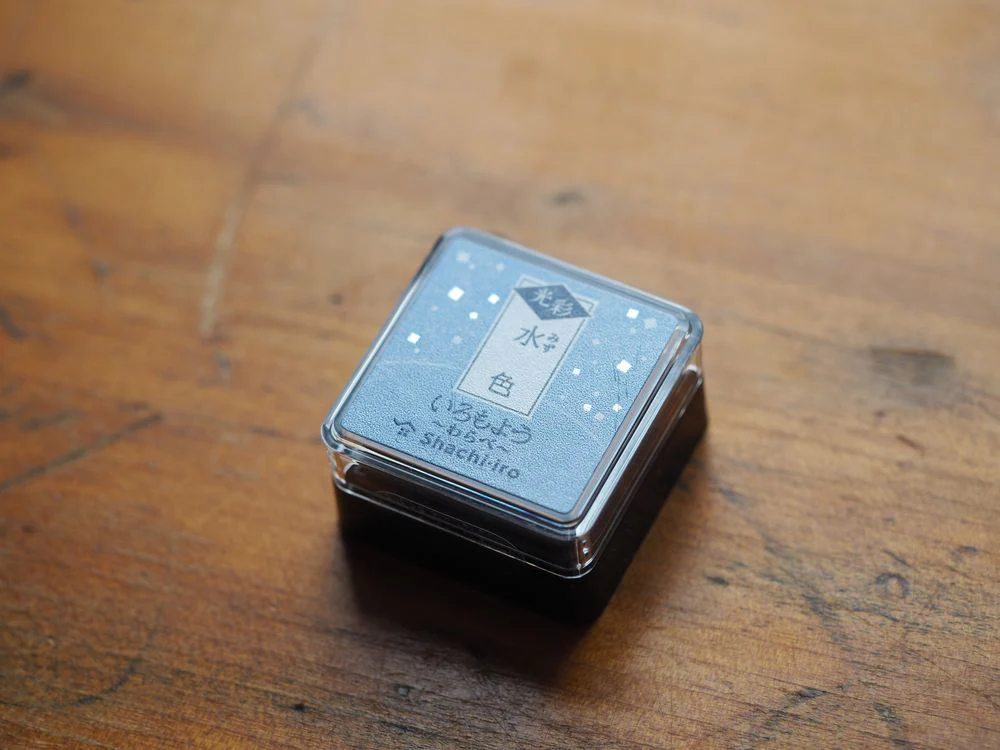 Shachihata - Mini Stamp Pad (25 x 25mm) - (HAC-S1G-PB) - Light Blue (Glitter)
