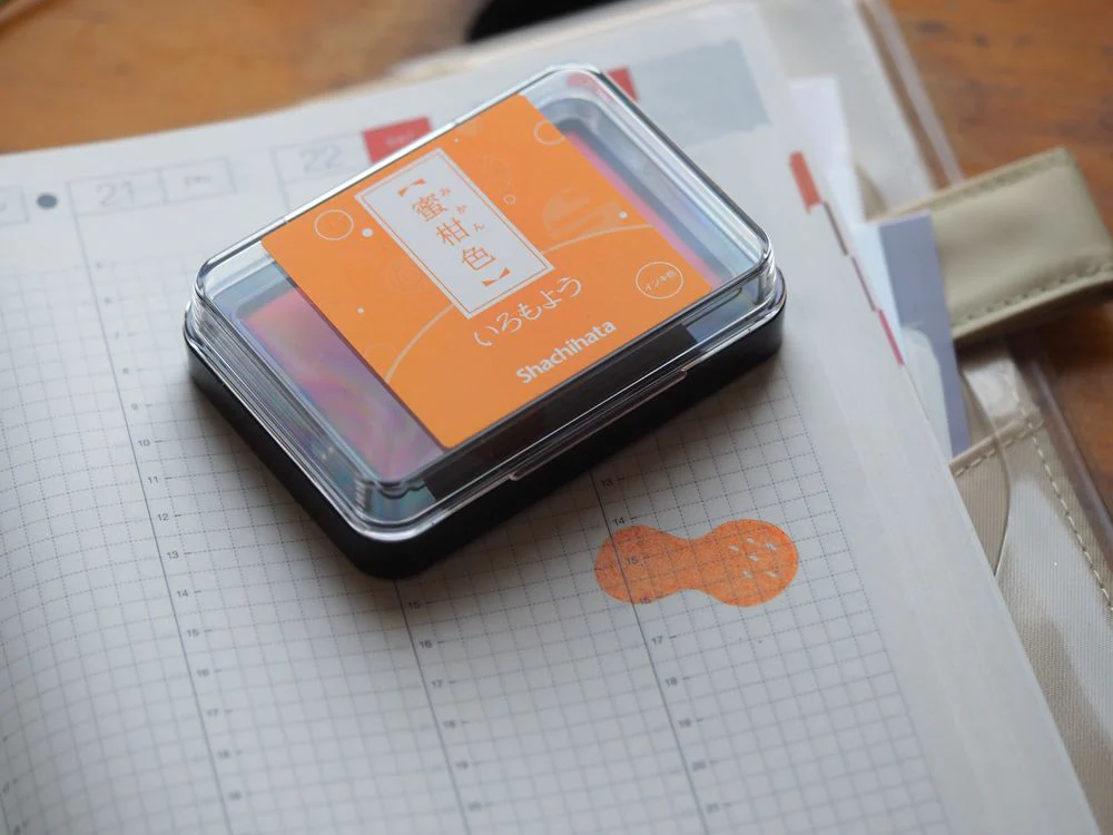 Shachihata - Stamp Pad (1.75 x 2.5") - (HAC-1-WY) - Tangerine