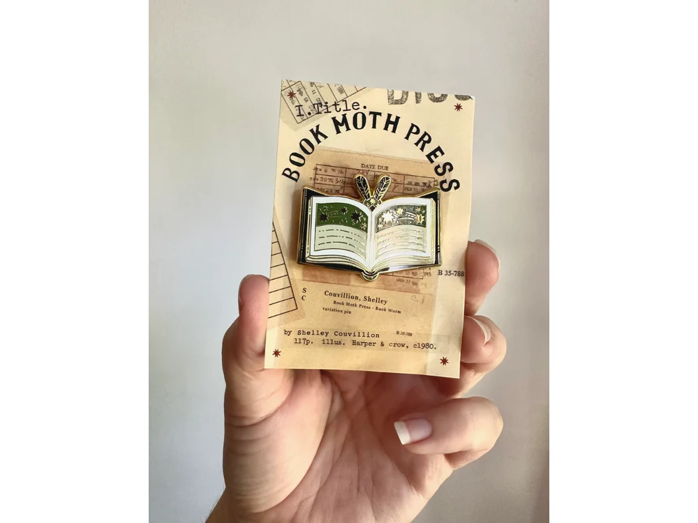 Shelley Couvillion - Enamel Pin - Book Moth